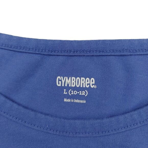 Gymboree Girls Top Large 10-12 Blue Cuffed Sleeve Sequin Cotton Blend - Picture 7 of 8